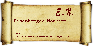 Eisenberger Norbert névjegykártya